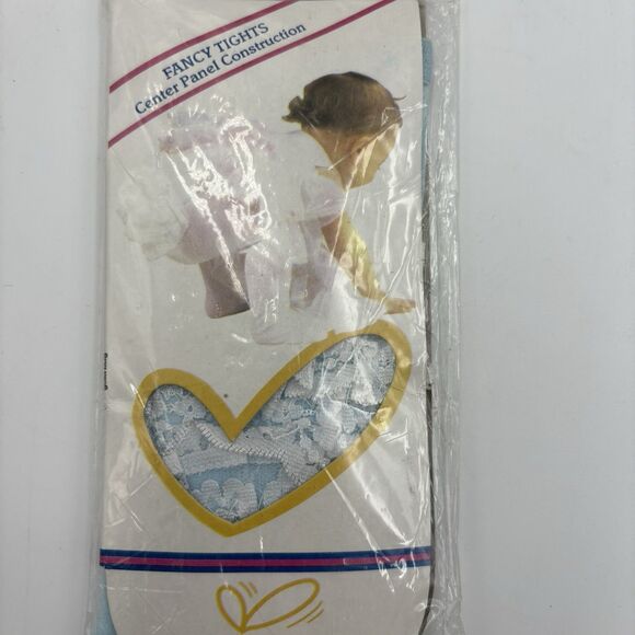 Vtg Gold Bug Navy Blue w White Ruffle Bum Baby Leg-etts Tights New Sz 0-9 Months - Picture 2 of 5